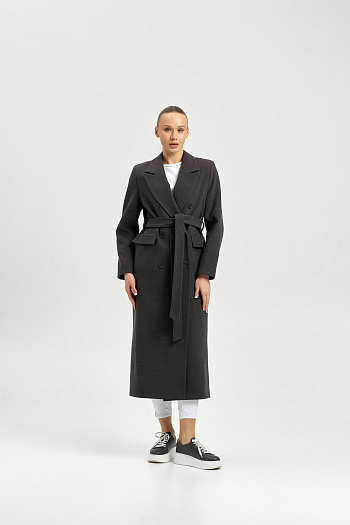 3 Пальто женское демисезонное 26326 (темно-серый)