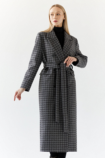 3 Пальто женское демисезонное 26326 (черно-серый)