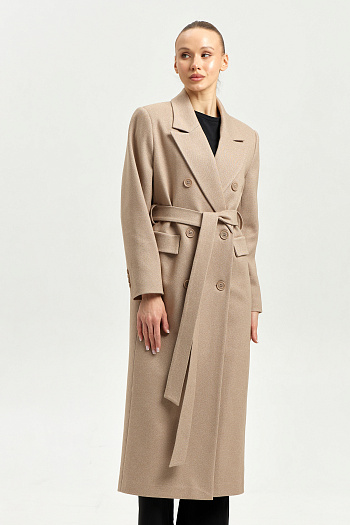 4 Пальто женское демисезонное 26326 (бежевый точка)