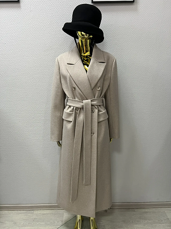 Пальто женское демисезонное 26326/к (бежевый/ёлочка)