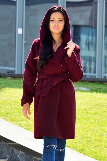 3 Пальто 18910  (бордовый) 