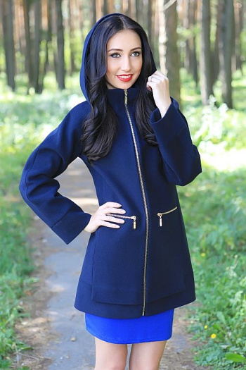 3 Пальто женское демисезонное 15222-163  (василек) 