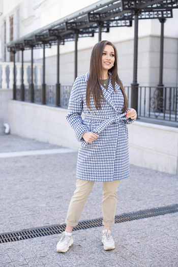 2 Пальто женское демисезонное 25990 (grey blue)