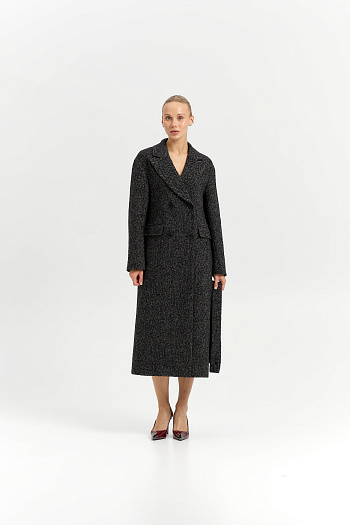 2 Пальто женское демисезонное 26102/о (ёлочка/серый)