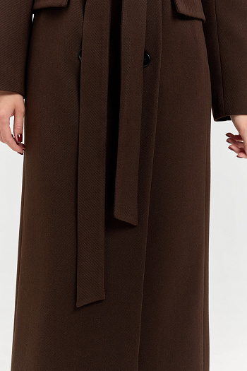 3 Пальто женское демисезонное 26326 (шоколад/рубчик)