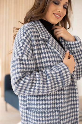 2 Пальто женское демисезонное 20550  (grey blue) 