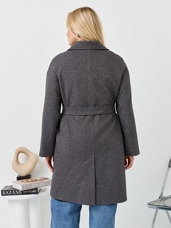 3 Пальто женское демисезонное 25885 (серый точка)