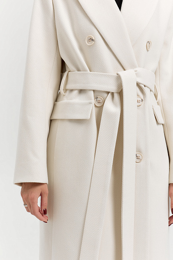 3 Пальто женское демисезонное 26326 (молочный/рубчик)