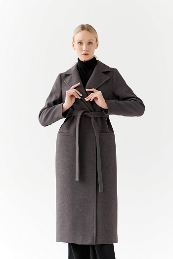 9 Пальто женское демисезонное 24770 (темно-серый)