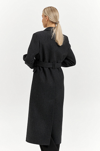 9 Пальто женское демисезонное 26326 (серый/диагональ)