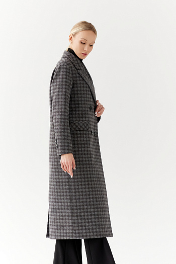 9 Пальто женское демисезонное 24102 (черно-серый)