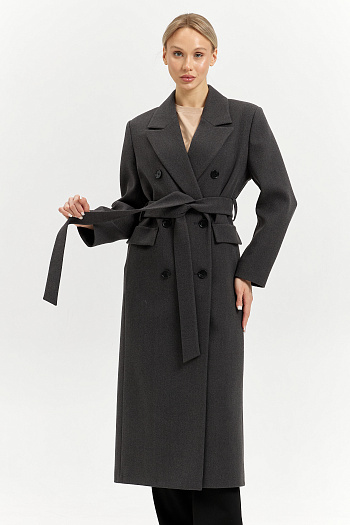 7 Пальто женское демисезонное 26326 (базальт/рубчик)