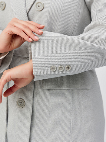 4 Пальто женское демисезонное 26897 (сильвер/ёлочка)