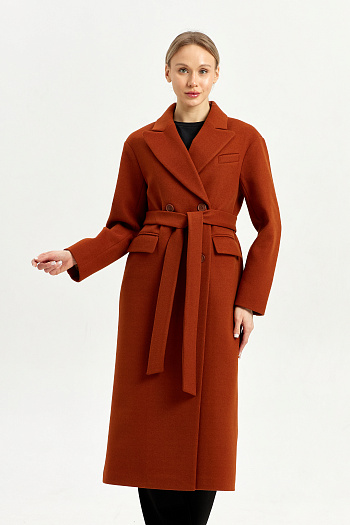 6 Пальто женское демисезонное 26102 (кирпичный)