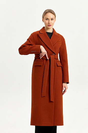2 Пальто женское демисезонное 26102 (кирпичный)
