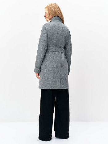 6 Пальто женское демисезонное 27101 (пепельный/ёлочка)