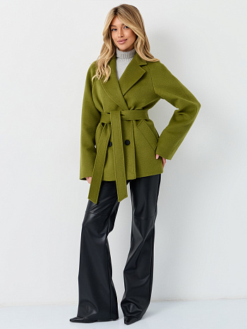 2 Пальто женское демисезонное 27220 (лайм ворсовый)