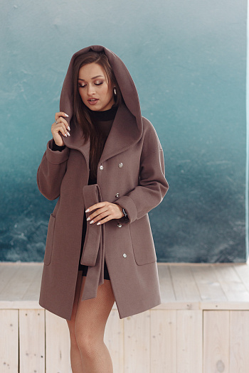 3 Пальто женское демисезонное 22450  (кофе) 
