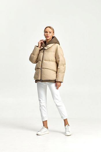 4 Пуховик женский зимний 26006 (бежевый)