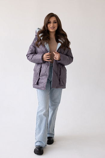 3 Куртка женская демисезонная 23260 (серо-голубой)