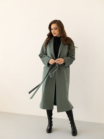 4 Пальто женское демисезонное 24715 (олива)