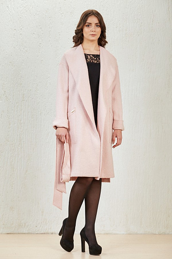 2 Пальто 19110 (персик/тонкая варенка)