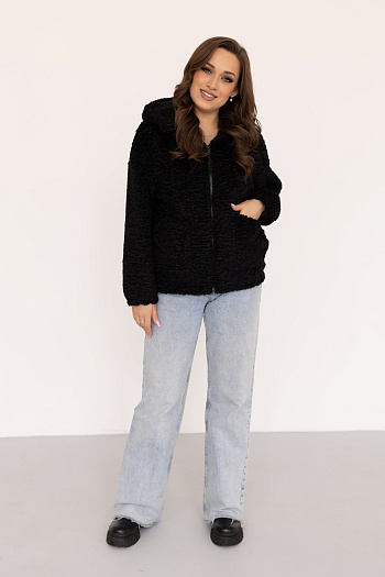 2 Шубка женская еврозима 24765 (черный)