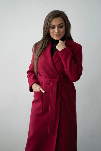 4 Пальто женское демисезонное 22550  (вино) 