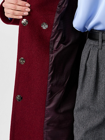 4 Пальто женское демисезонное 26820 (вино ворсовый)