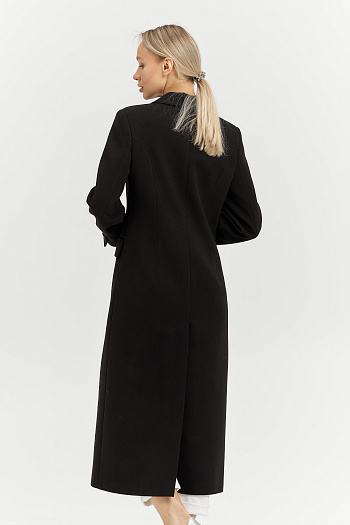 9 Пальто женское демисезонное 26895 (черный/рубчик)