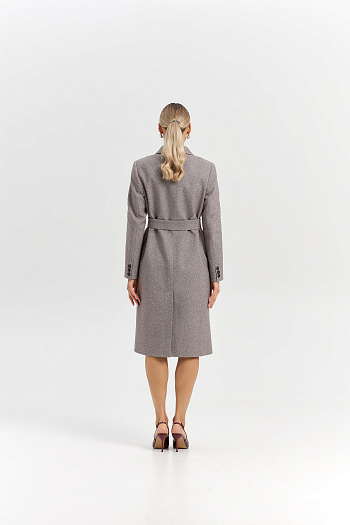 4 Пальто женское демисезонное 25775 (коричневый/ёлочка)