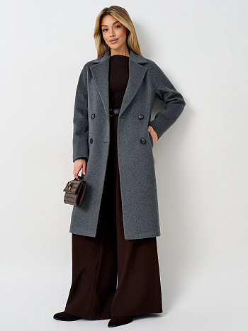 2 Пальто женское демисезонное 22971 (серый ворсовый)