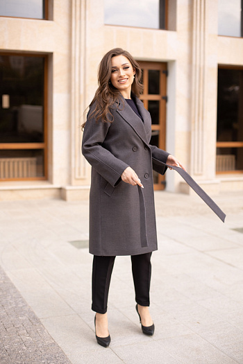 4 Пальто женское демисезонное 23220 (темно-серый)