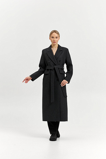 5 Пальто женское демисезонное 26326 (серый/диагональ)