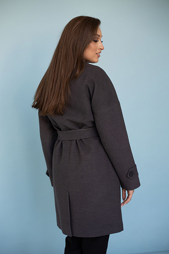 2 Пальто женское демисезонное 22970 (темно-серый)
