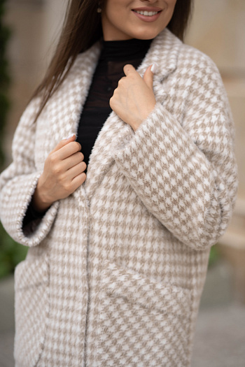 2 Пальто женское демисезонное 22520  (beige nika) 