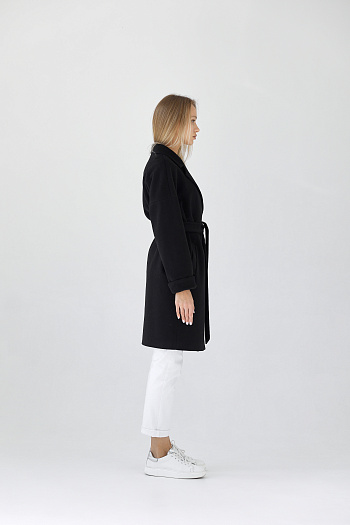 2 Пальто женское демисезонное 25990 (черный ворсовый)