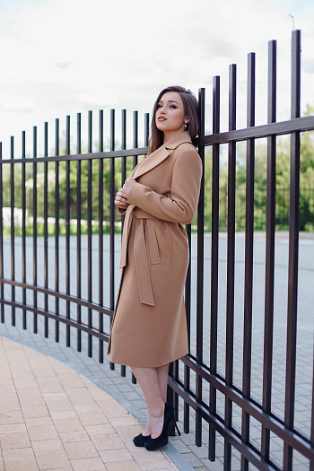 2 Пальто женское демисезонное 21930  (кэмел) 