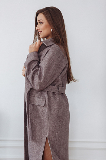 4 Пальто женское демисезонное 22107  (браун) 