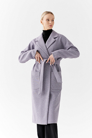 9 Пальто женское демисезонное 25550 (лиловый/диагональ)