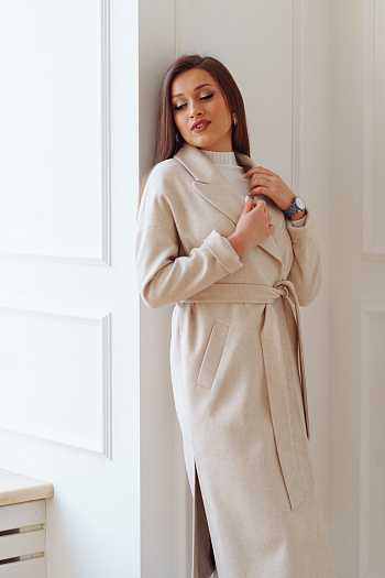 4 Пальто женское демисезонное 21820  (кремовый) 