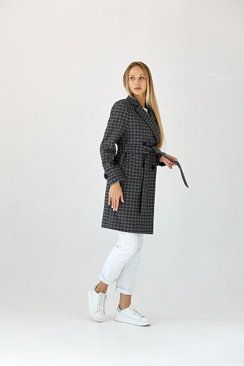 4 Пальто женское демисезонное 25570 (черно-серый)
