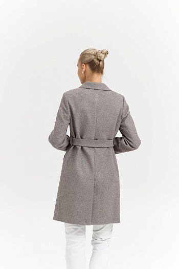 4 Пальто женское демисезонное 25570 (коричневый/ёлочка)