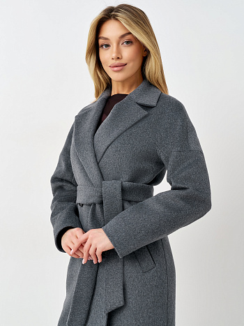 5 Пальто женское демисезонное 22971 (серый ворсовый)