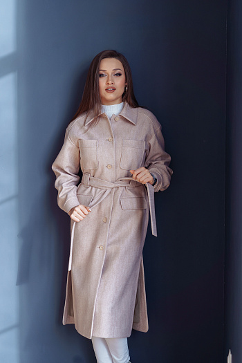 3 Пальто женское демисезонное 22107  (песочный) 