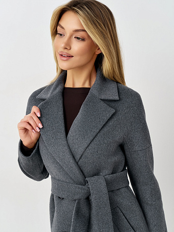 4 Пальто женское демисезонное 22971 (серый ворсовый)