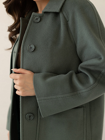 9 Пальто женское демисезонное 25010 (олива)