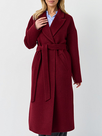 5 Пальто женское демисезонное 26820 (вино ворсовый)