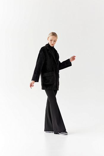 4 Пальто женское демисезонное 25520 (черный/тедди)