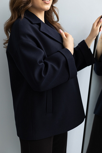 6 Пальто женское демисезонное 24332 (синий)